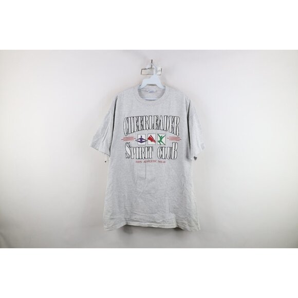 Vintage 90s Streetwear Womens XL Distressed Cheerleader Spirit Club T-Shirt USA - Picture 1 of 15